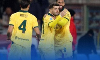 意甲登顶！让2追3 米兰3-2客胜都灵反超两强 普利西奇替补双响